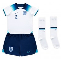 Anglicko Kyle Walker #2 Domáci Detský futbalový dres MS 2022 Krátky Rukáv (+ trenírky)